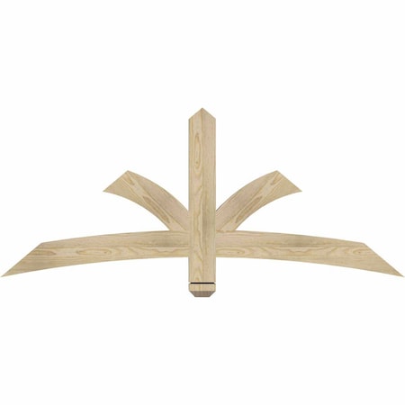 Ekena Millwork Davenport Rough Sawn Timber Gable Bracket, Douglas Fir, 60"W x 25"H x 2"D x 4"F, 10/12 Pitch GBW060X25X0204DAV00RDF